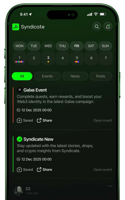 Syndicate app screen